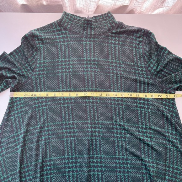 John Mark Green Tartan Plaid Mock Neck Knit Swing Tunic Top Womens Large - Picture 7 of 9